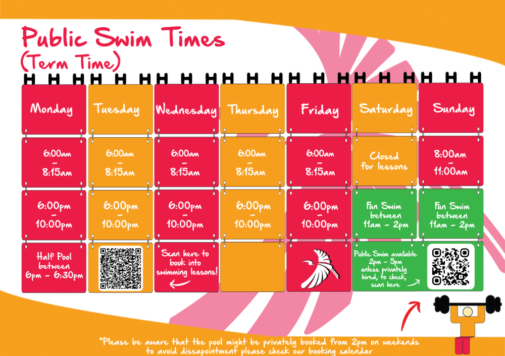 Public Swim Timetable summer 25