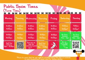 Holiday pool Timetable - updated Sept 2024