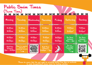 Public Swim Timetable